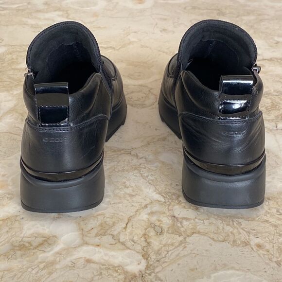 GEOX Respira Gendry Black Studded Zip Sneakers - Picture 8 of 14